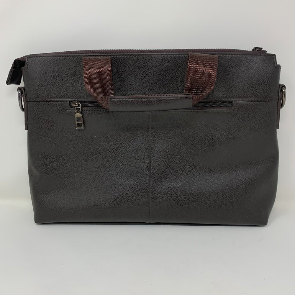 Polo Vicuna Messenger Bag Brown Business Casual Leather Zip Up Laptop Slot 14x10 - Picture 4 of 8